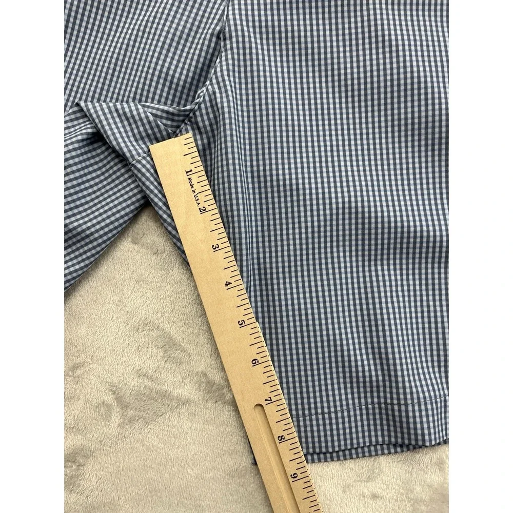 Adidas Short Men 38 Blue Checked 3 Stripes Performance Breathable Golf Casual